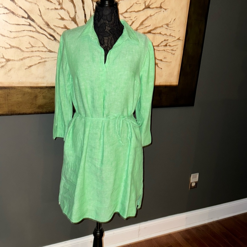 Linen Two Pocket Shirt Dress